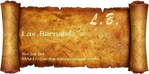 Lax Barnabás névjegykártya