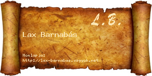 Lax Barnabás névjegykártya