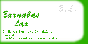 barnabas lax business card